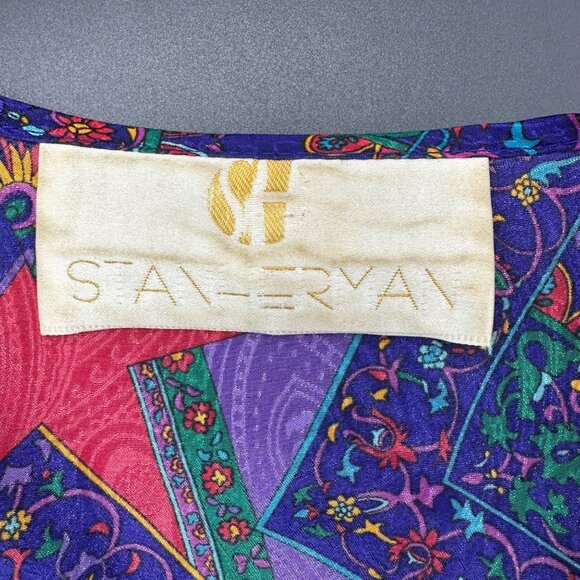 Vintage Caftan Mumu Dress Stan Herman 1980s One Size Mrs Roper Style USA Gown - Picture 4 of 8